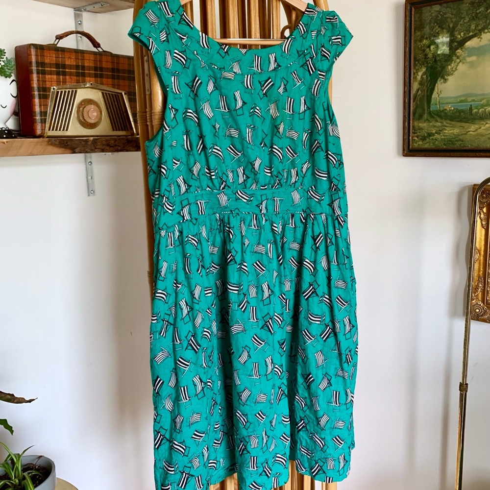 Emily and Fin Retro Novelty Print Cotton Dress